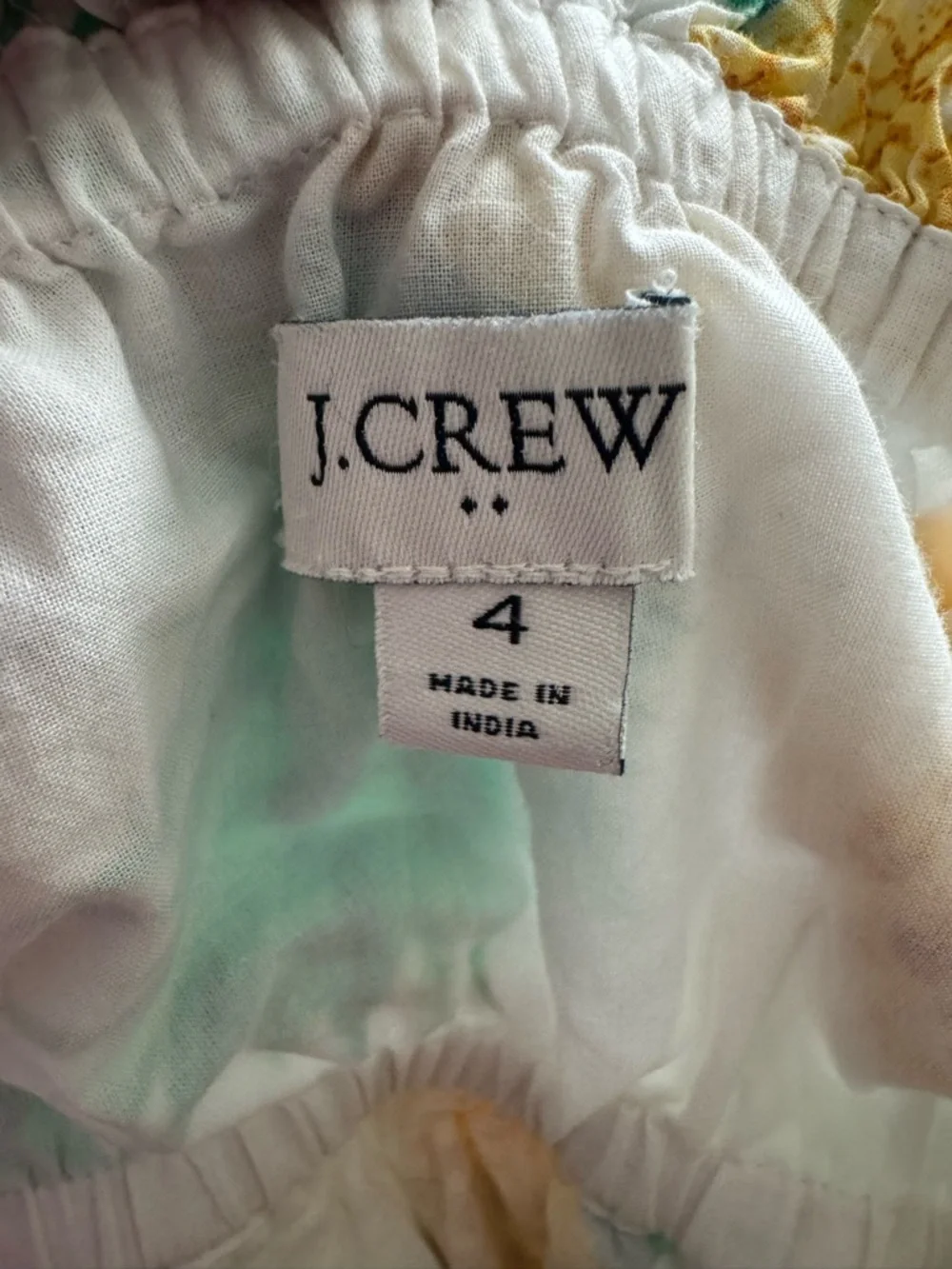 J. Crew White Maxi Sundress with Yellow Pineapple & Green Leaves size 4 - Picture 3 of 4